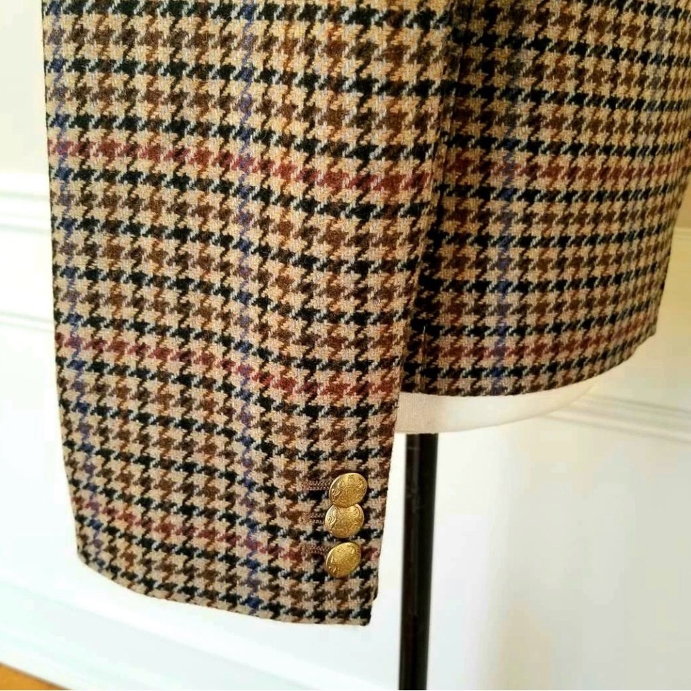 J.Crew Houndstooth Blazer Camel Wool Schoolboy Jacket Women’s 12 EUC - Picture 6 of 6